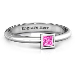Ovation Classic Princess Setting Ring in 925 Sterling Silver with Pink Tourmaline