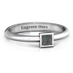 Ovation Classic Princess Setting Ring in 925 Sterling Silver with Alexandrite