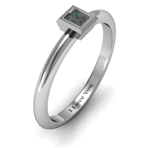 Ovation Classic Princess Setting Ring – Sterling Silver with Alexandrite