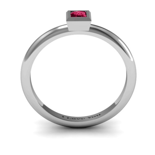 Ovation Classic Princess Setting Ring – Sterling Silver with Ruby