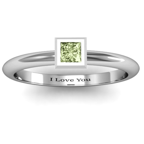 Ovation Classic Princess Setting Ring – Sterling Silver with Peridot