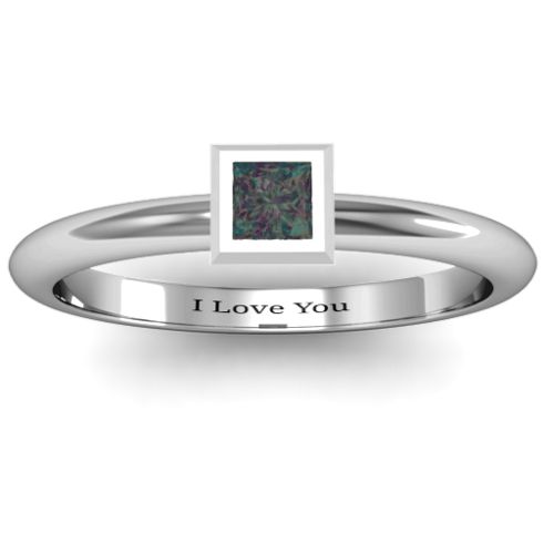Ovation Classic Princess Setting Ring – Sterling Silver with Alexandrite