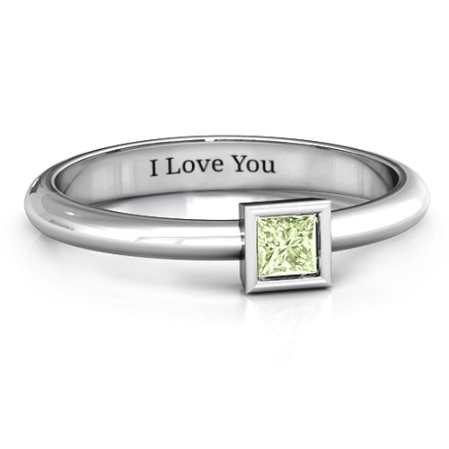 Ovation Classic Princess Setting Ring – Sterling Silver with Peridot