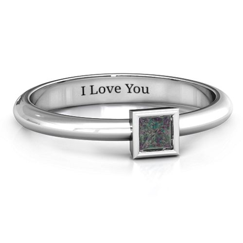 Ovation Classic Princess Setting Ring – Sterling Silver with Alexandrite