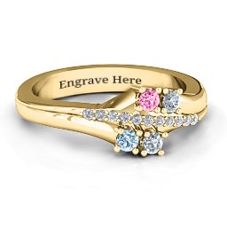 Four Stone Ring with Accents