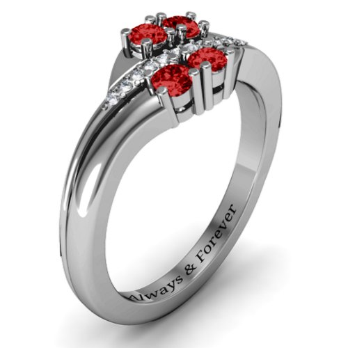 Four Stone Ring with Accents