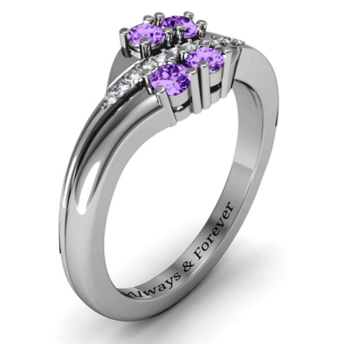 Four Stone Ring with Accents