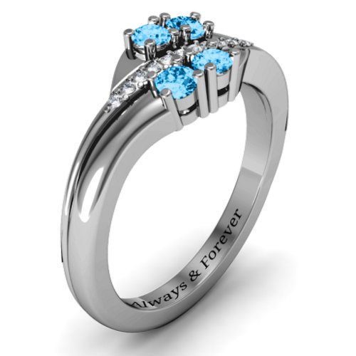 Four Stone Ring with Accents