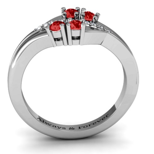 Four Stone Ring with Accents