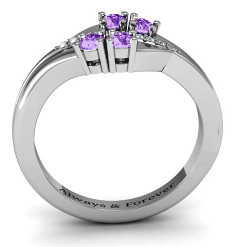 Four Stone Ring with Accents