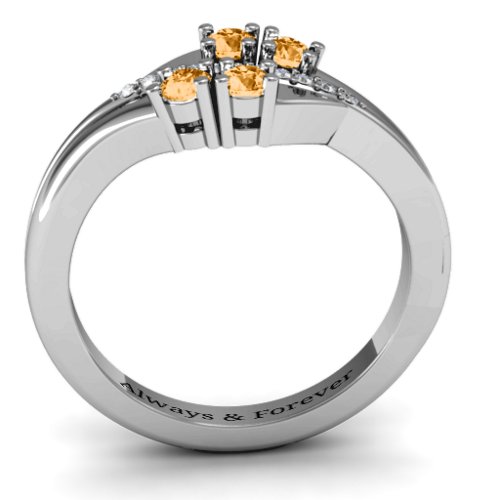 Four Stone Ring with Accents