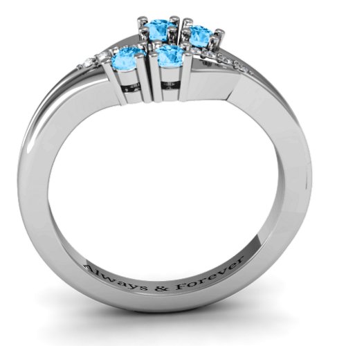 Four Stone Ring with Accents