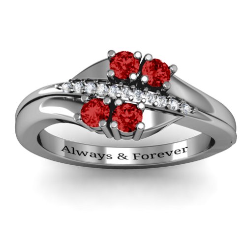 Four Stone Ring with Accents