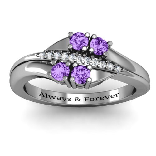 Four Stone Ring with Accents