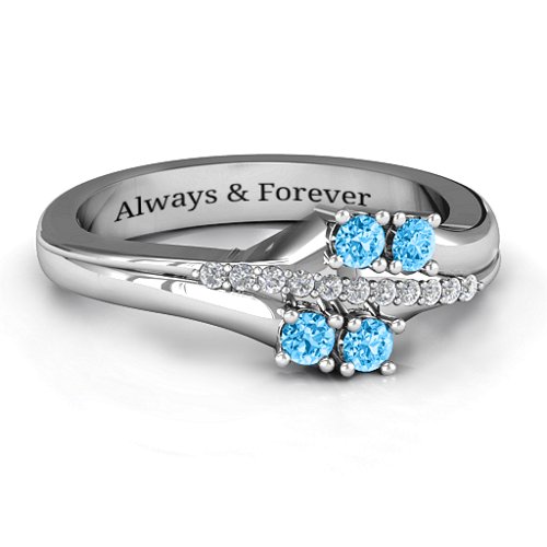 Four Stone Ring with Accents
