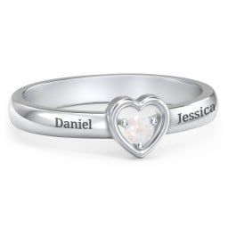 Solitaire Heart Ring