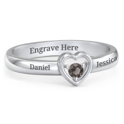 Solitaire Heart Ring