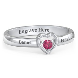 Solitaire Heart Ring