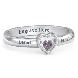 Solitaire Heart Ring