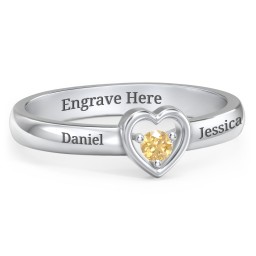 Solitaire Heart Ring
