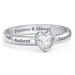 Solitaire Heart Ring