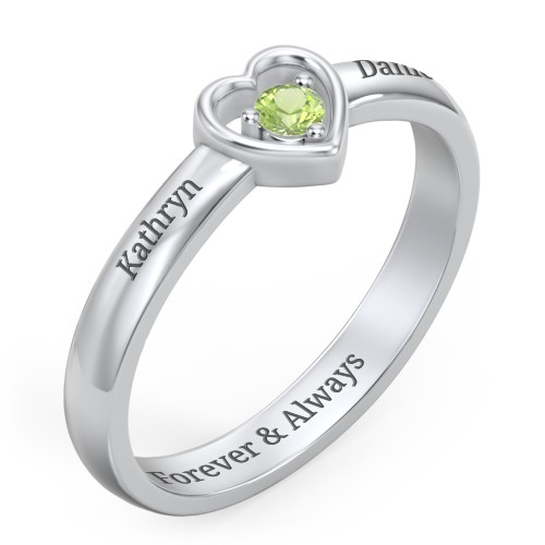 Solitaire Heart Ring