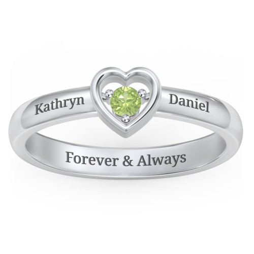 Solitaire Heart Ring