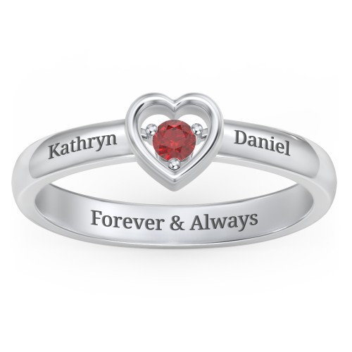 Solitaire Heart Ring
