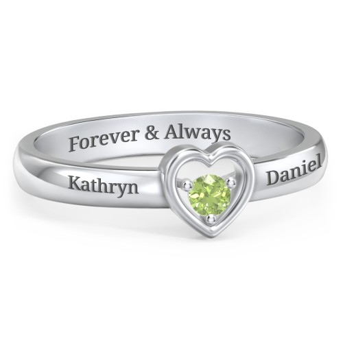 Solitaire Heart Ring