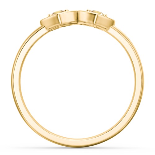 Kissing Hearts Ring – 18K Gold Plated Silver with Citrine