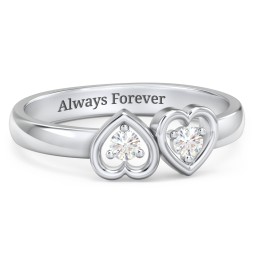 Inverted Kissing Hearts Ring