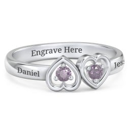 Inverted Kissing Hearts Ring