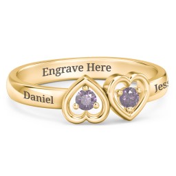 Inverted Kissing Hearts Ring