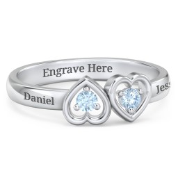 Inverted Kissing Hearts Ring