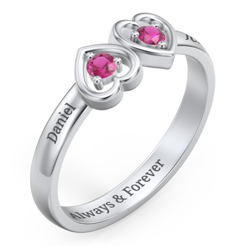 Inverted Kissing Hearts Ring