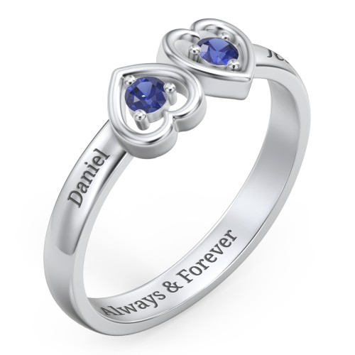 Inverted Kissing Hearts Ring