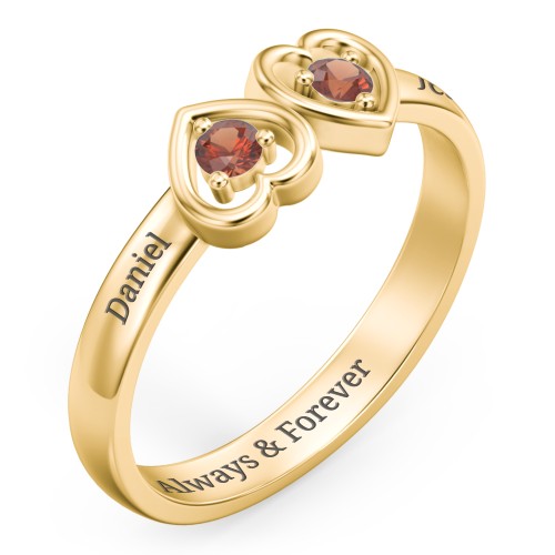Inverted Kissing Hearts Ring