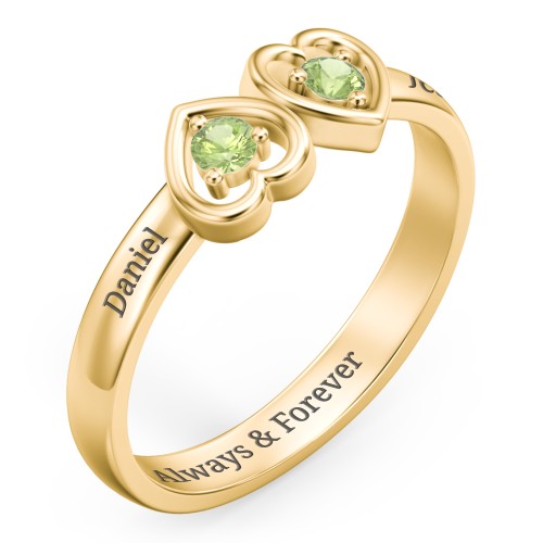 Inverted Kissing Hearts Ring