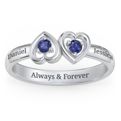 Inverted Kissing Hearts Ring