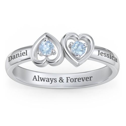 Inverted Kissing Hearts Ring