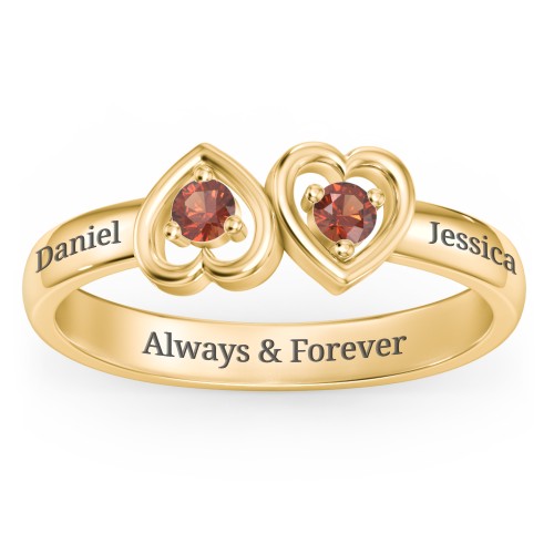 Inverted Kissing Hearts Ring