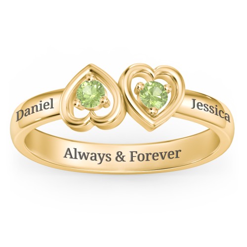 Inverted Kissing Hearts Ring