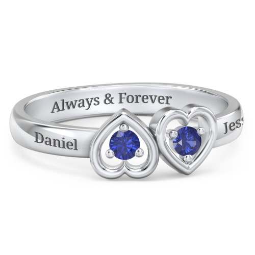 Inverted Kissing Hearts Ring