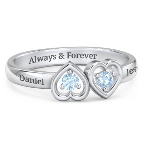 Inverted Kissing Hearts Ring