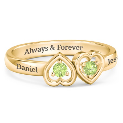Inverted Kissing Hearts Ring