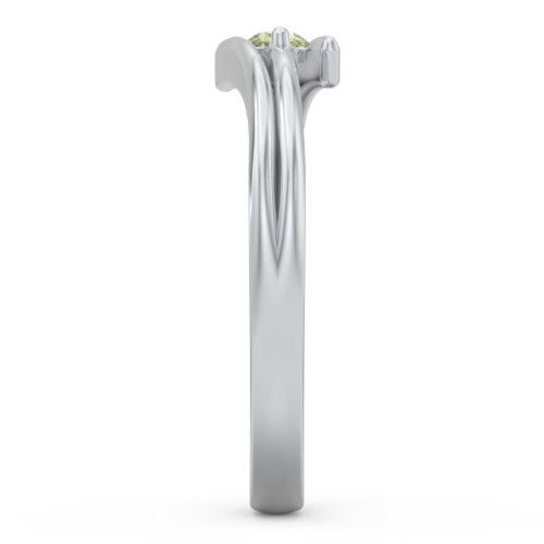 Double Line Bypass Ring – Sterling Silver with Peridot