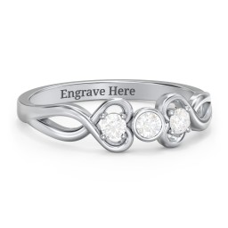 Twin Hearts with Center Bezel Ring