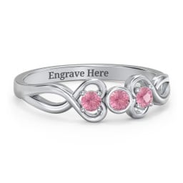 Twin Hearts with Center Bezel Ring