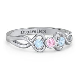 Twin Hearts with Center Bezel Ring