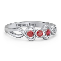 Twin Hearts with Center Bezel Ring
